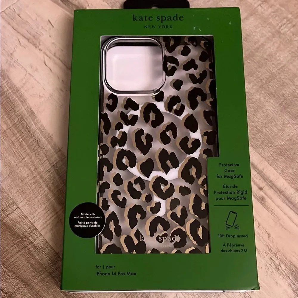 Kate Spade Leopard Print Case for iPhone 14 Pro Max - Picture 3 of 5